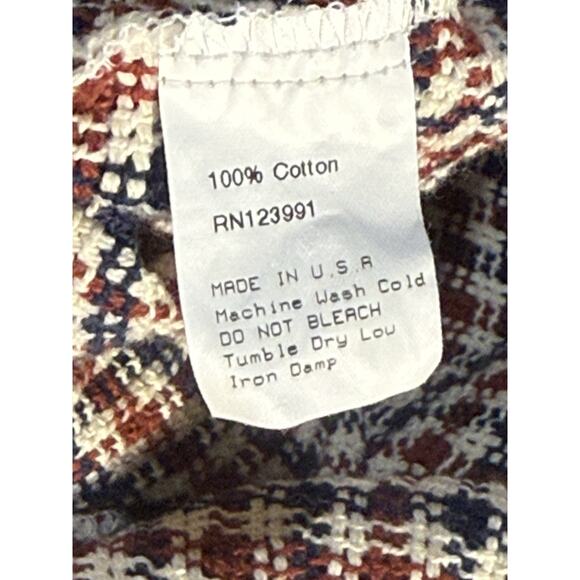 Gitman Bros Vintage Men’s XXL USA Shirt Red Blue White Textured Cotton Check - Picture 6 of 6